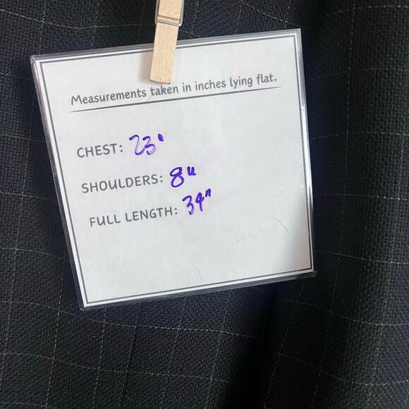 Joseph Abboud Mark Shale Blazer-Black with gold square pattern-Size 44X - Picture 5 of 6